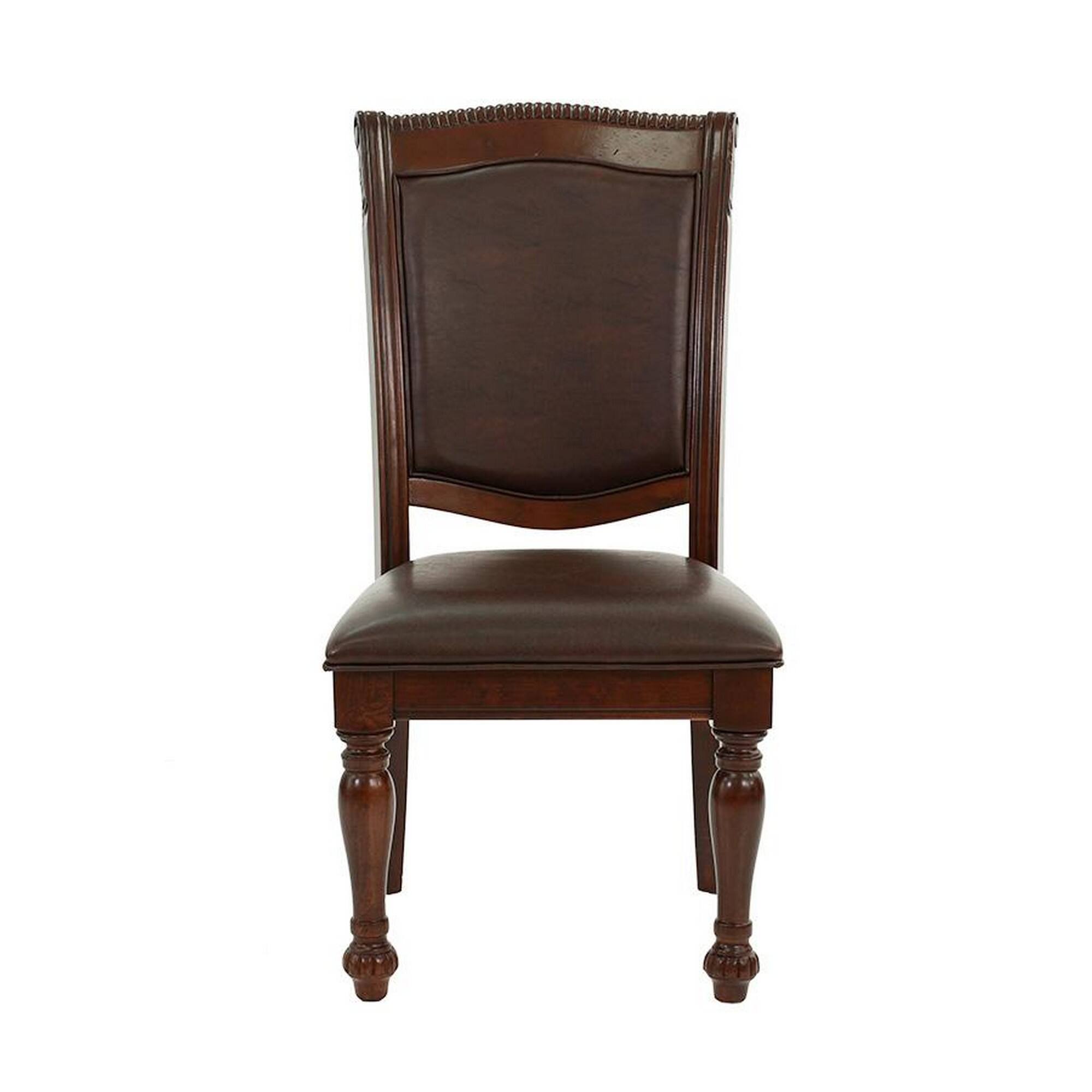 Alt View 1. Manhattan Lane - Set Of 2 Rubber Wood Traditional Dining Chair, Dark Brown - Dark Brown.