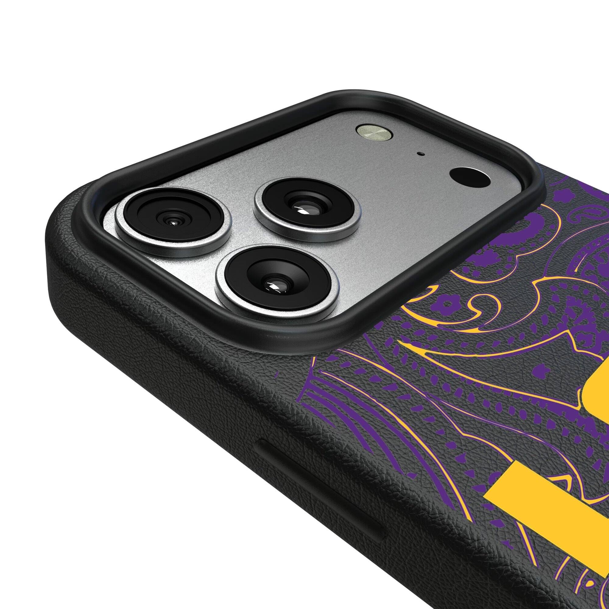 Alt View 2. Keyscaper - LSU Tigers Paisley iPhone Magnetic Bump Case - 16 - Black.