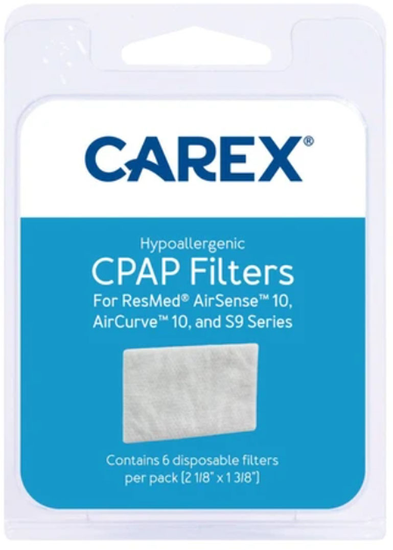 

Carex - Hypoallergenic CPAP Filters For Resmed Airsense 10, Aircurve 10, and S9 Series, 6 Count - Multicolor
