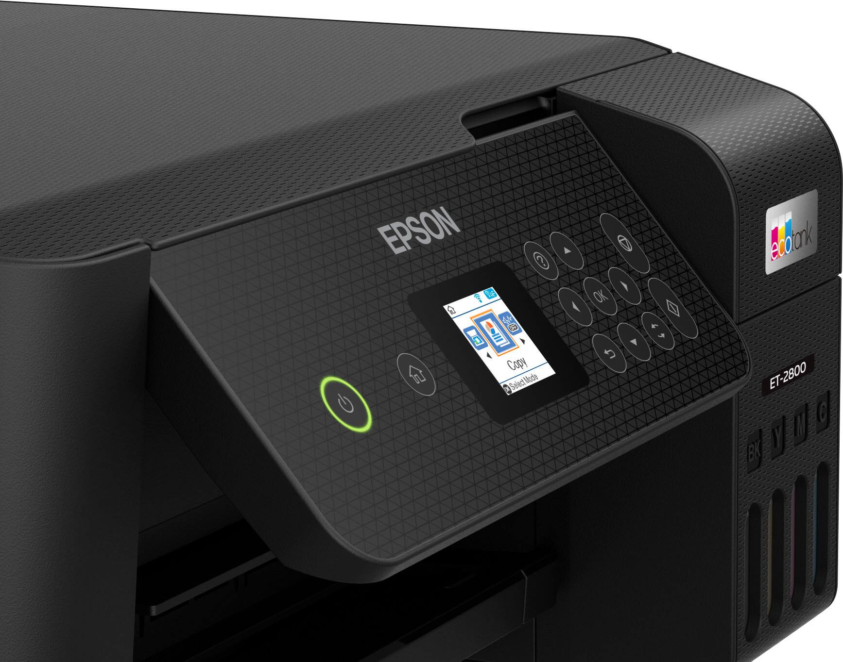 Alt View 19. Epson - EcoTank ET-2800 Wireless Color All-in-One Inkjet Cartridge-Free Supertank Printer - Black.