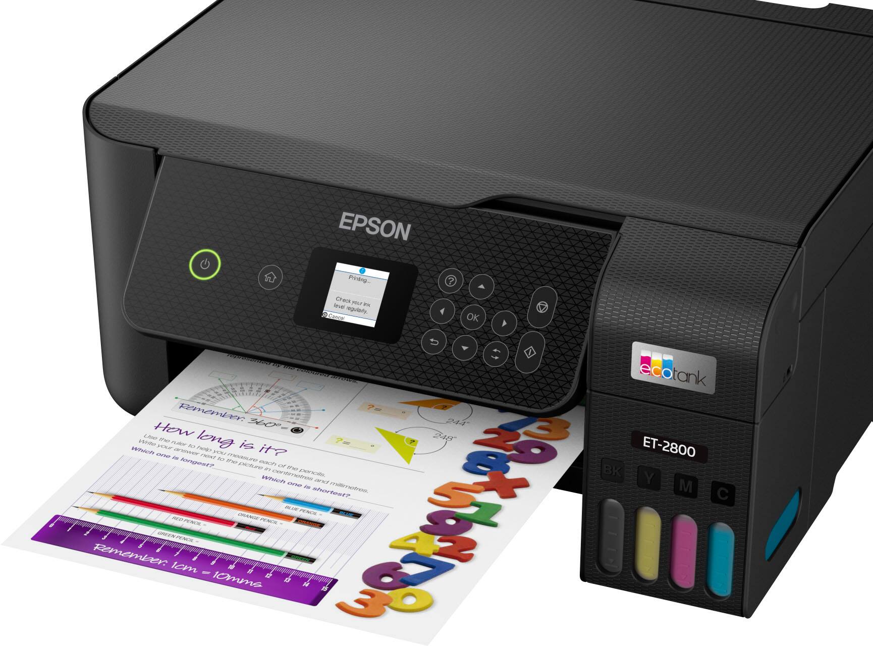 Alt View 20. Epson - EcoTank ET-2800 Wireless Color All-in-One Inkjet Cartridge-Free Supertank Printer - Black.