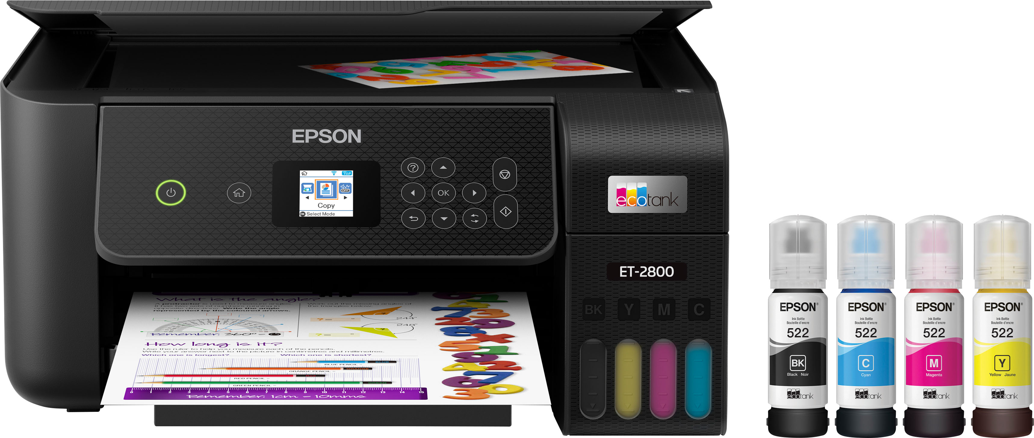 hjørne Uegnet Fortolke Epson EcoTank ET-2800 Wireless Color All-in-One Inkjet Cartridge-Free  Supertank Printer Black C11CJ66201 - Best Buy