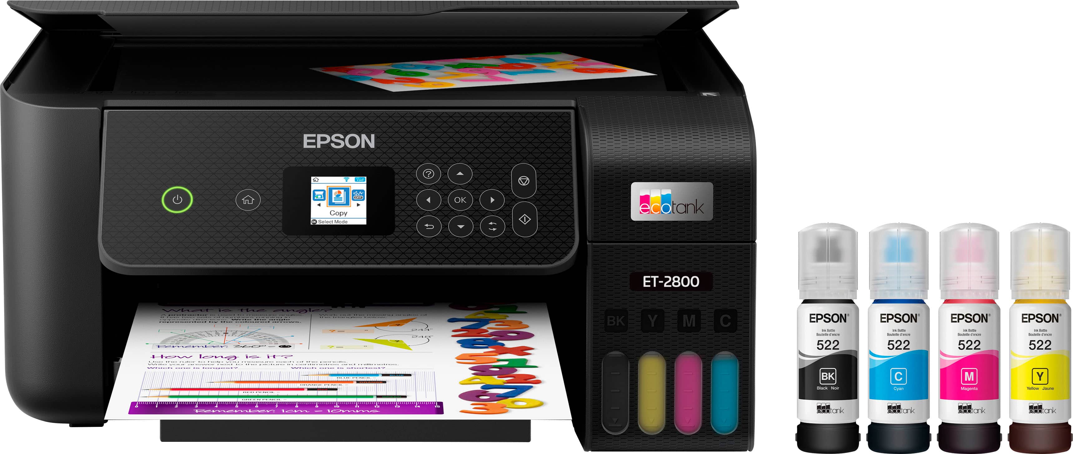 Alt View 24. Epson - EcoTank ET-2800 Wireless Color All-in-One Inkjet Cartridge-Free Supertank Printer - Black.