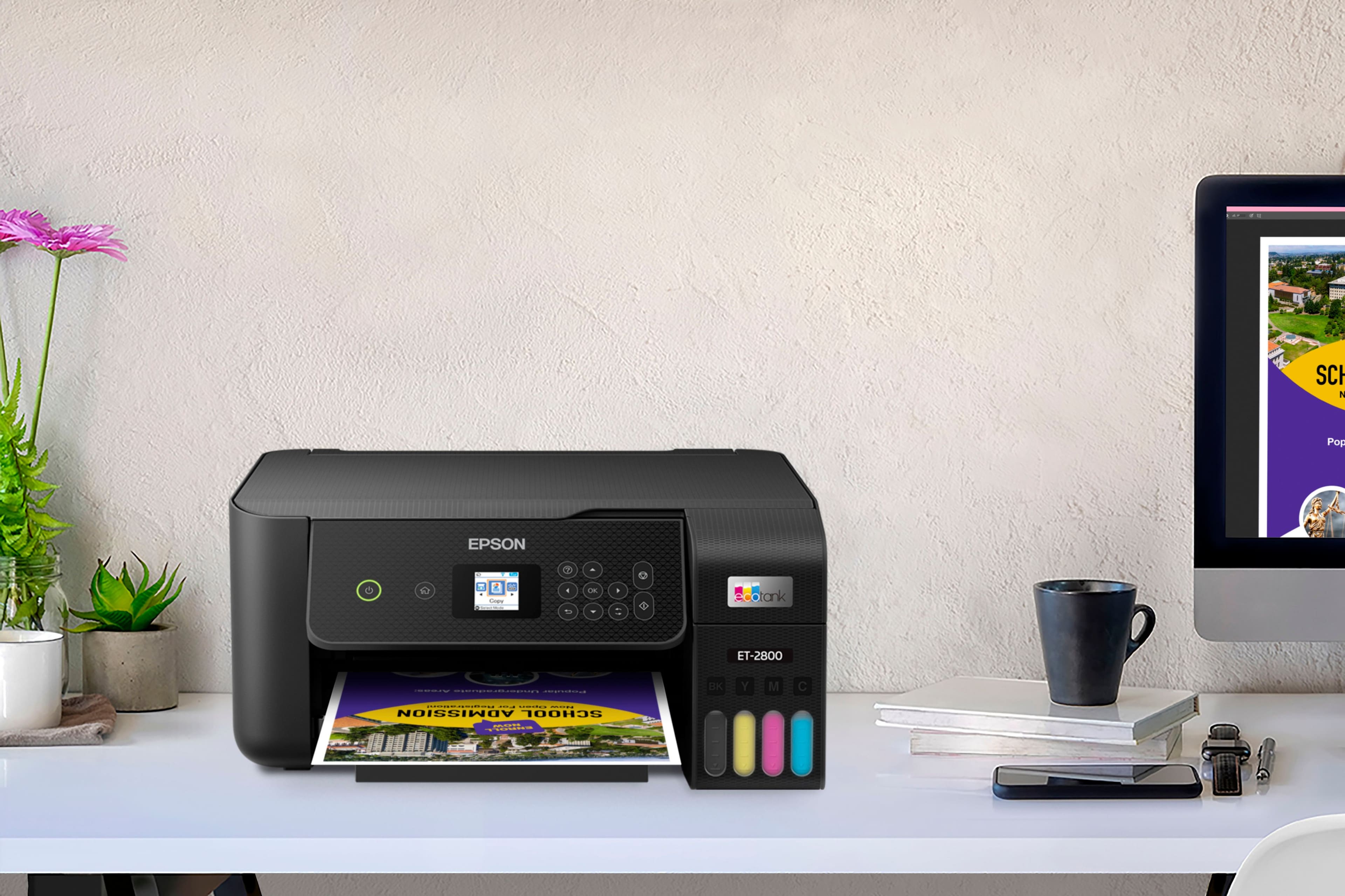 Alt View 29. Epson - EcoTank ET-2800 Wireless Color All-in-One Inkjet Cartridge-Free Supertank Printer - Black.