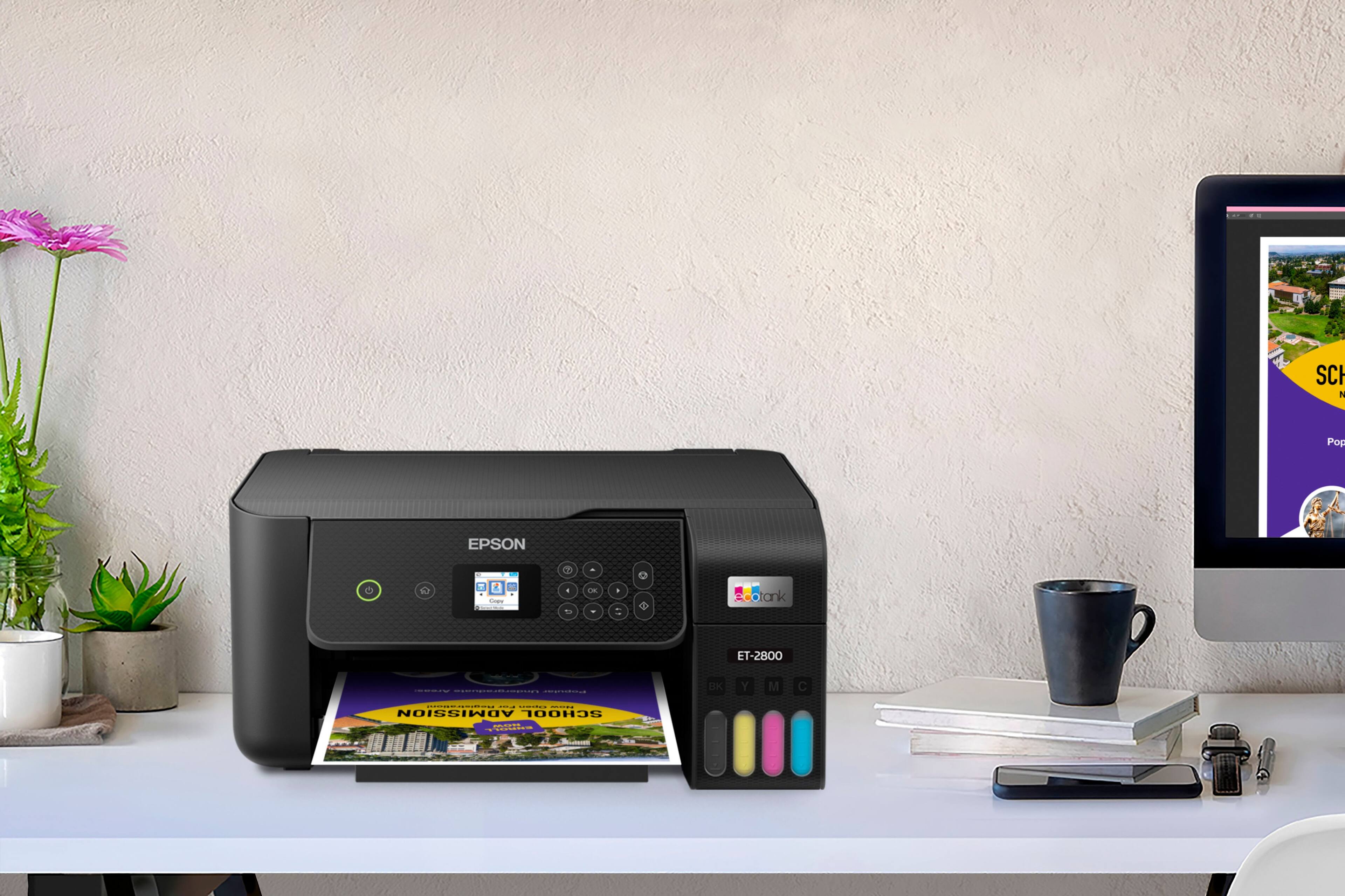 Alt View 29. Epson - EcoTank ET-2800 Wireless Color All-in-One Inkjet Cartridge-Free Supertank Printer - Black.