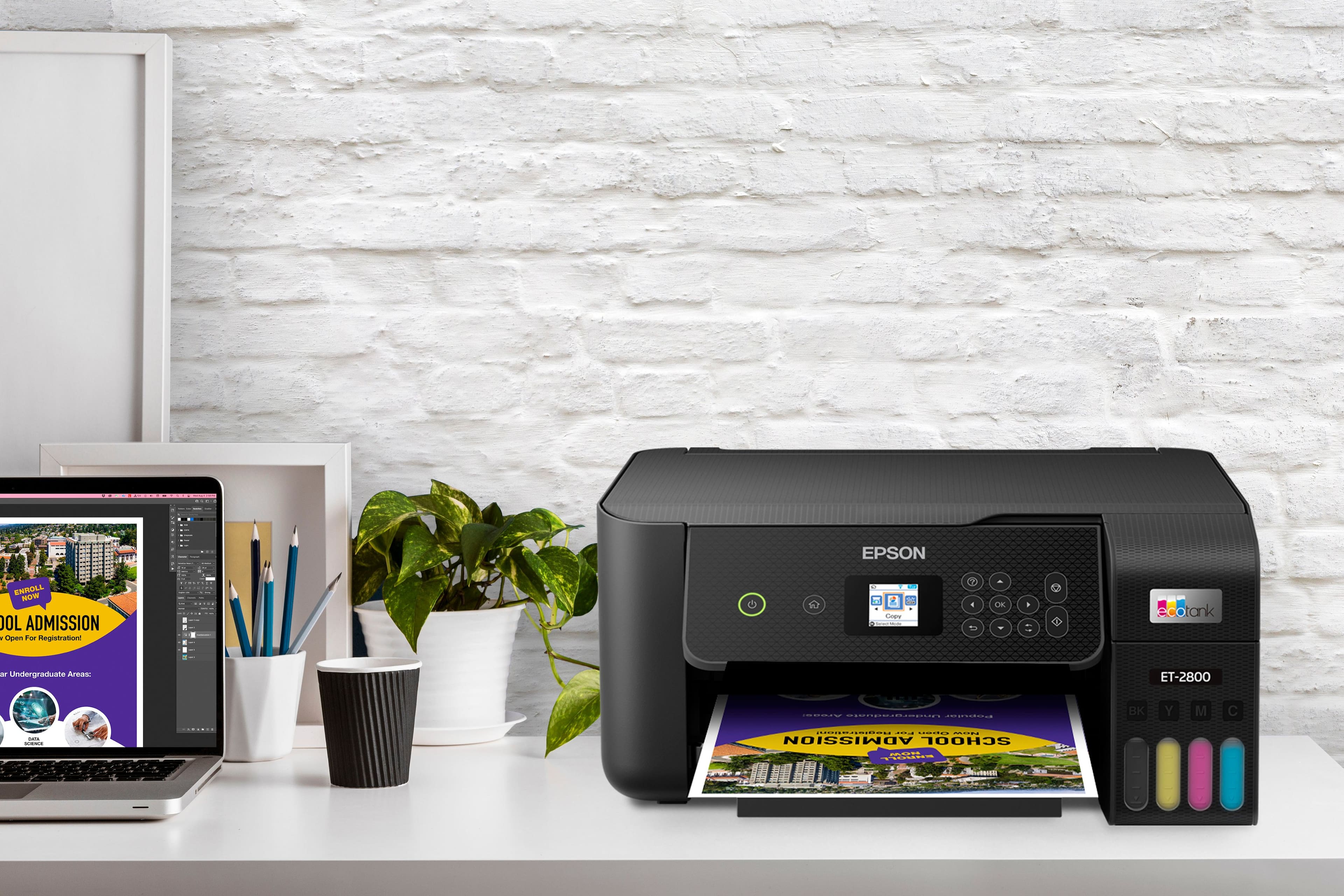 Alt View 30. Epson - EcoTank ET-2800 Wireless Color All-in-One Inkjet Cartridge-Free Supertank Printer - Black.