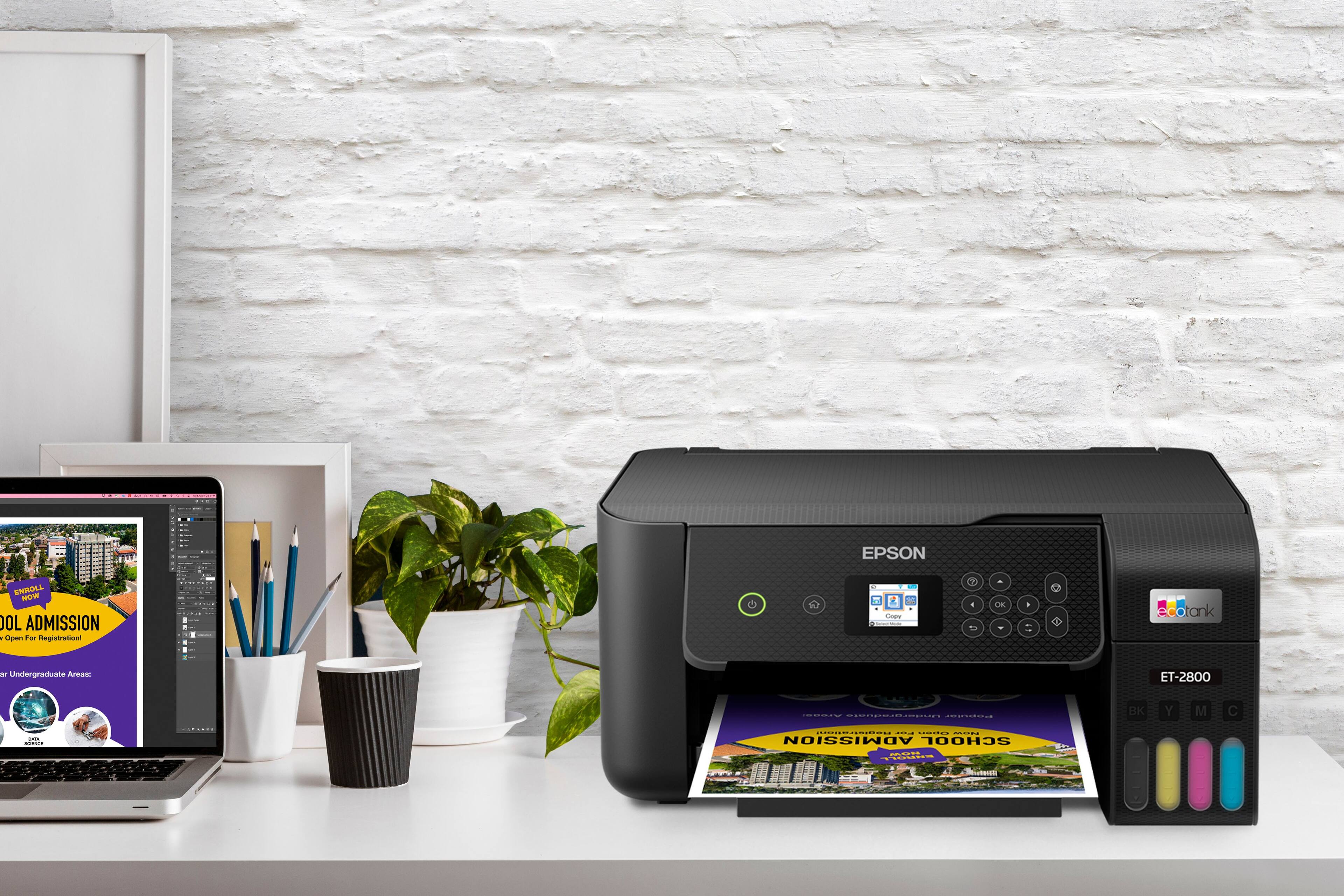 Alt View 30. Epson - EcoTank ET-2800 Wireless Color All-in-One Inkjet Cartridge-Free Supertank Printer - Black.