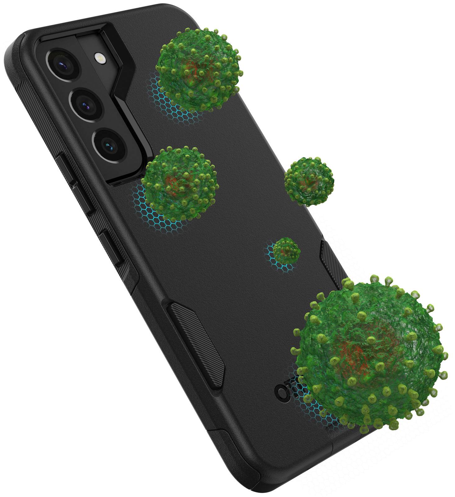 Left. OtterBox - Commuter Series Hard Shell for Samsung Galaxy S22 - Black.