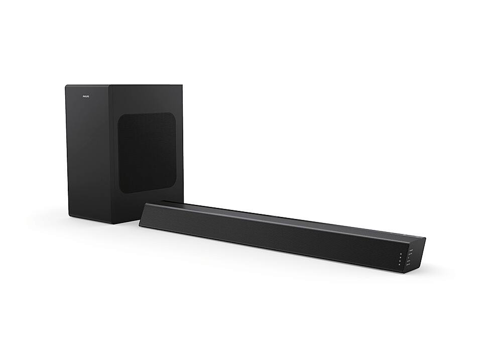 Angle. Philips - B7305 2.1 Channel 300 Watts Dolby Audio Soundbar Speaker with Wireless Subwoofer - Black.