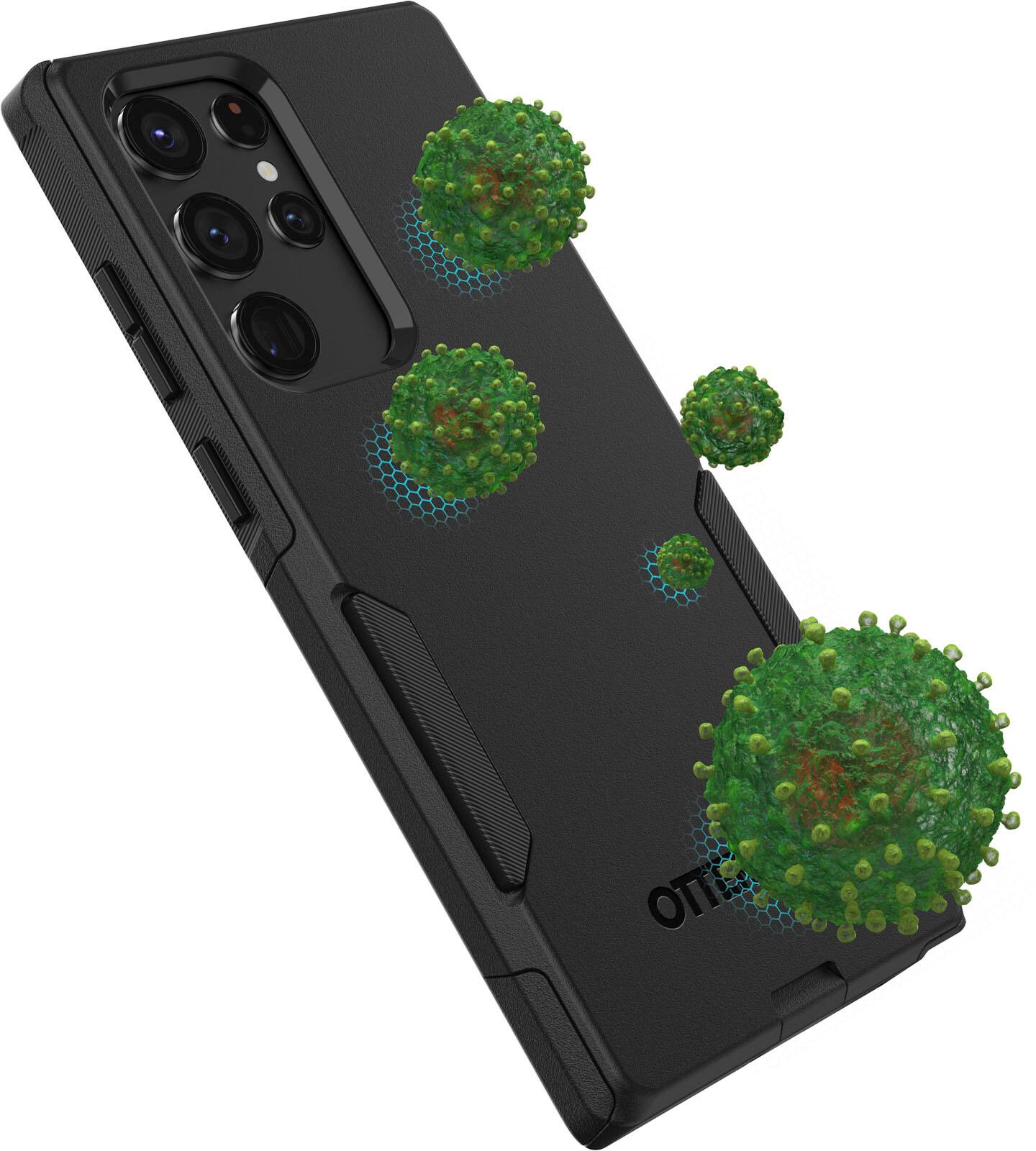 Left. OtterBox - Commuter Series Hard Shell for Samsung Galaxy S22 Ultra - Black.