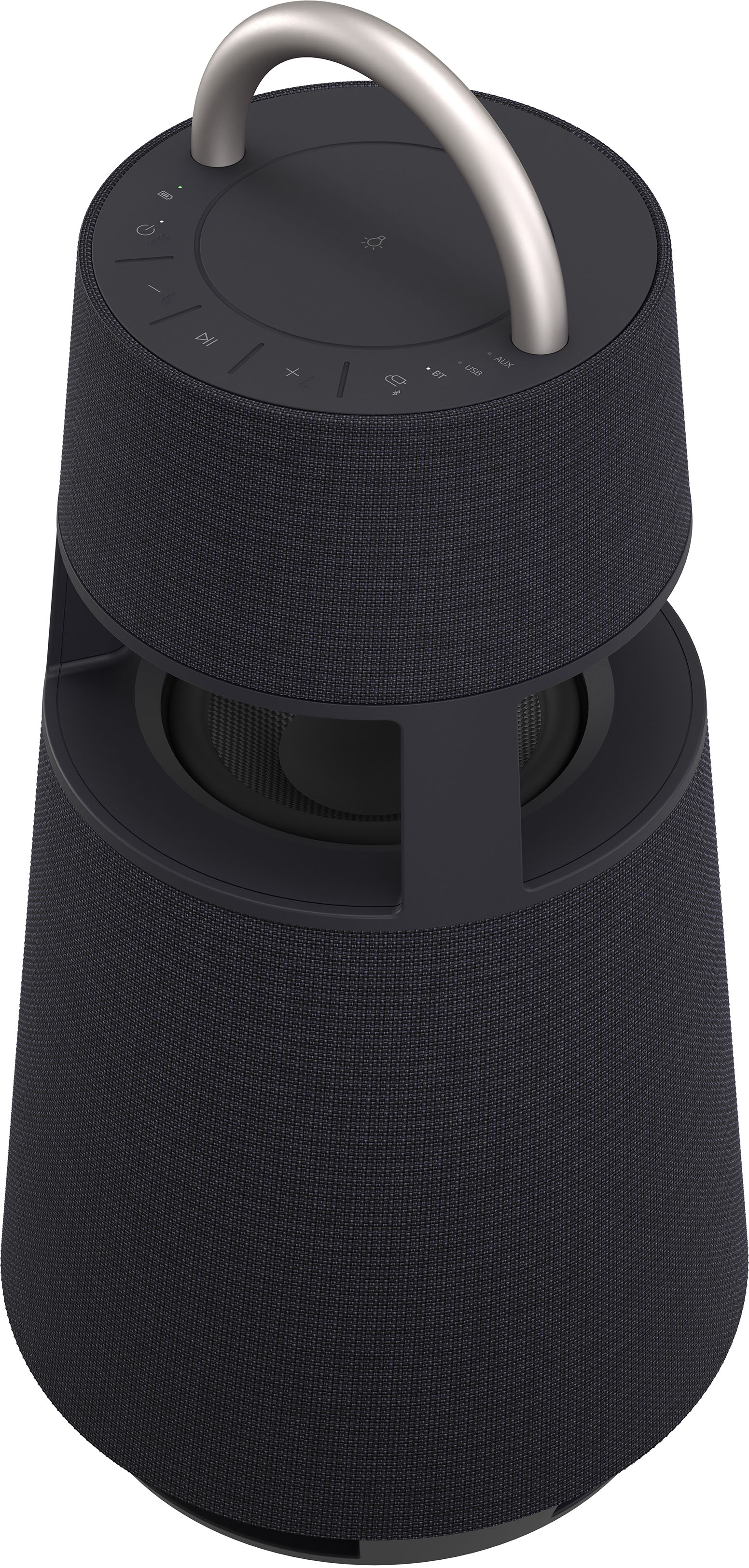 Angle View: LG - XBOOM 360 Portable Bluetooth Omnidirectional Speaker - Black