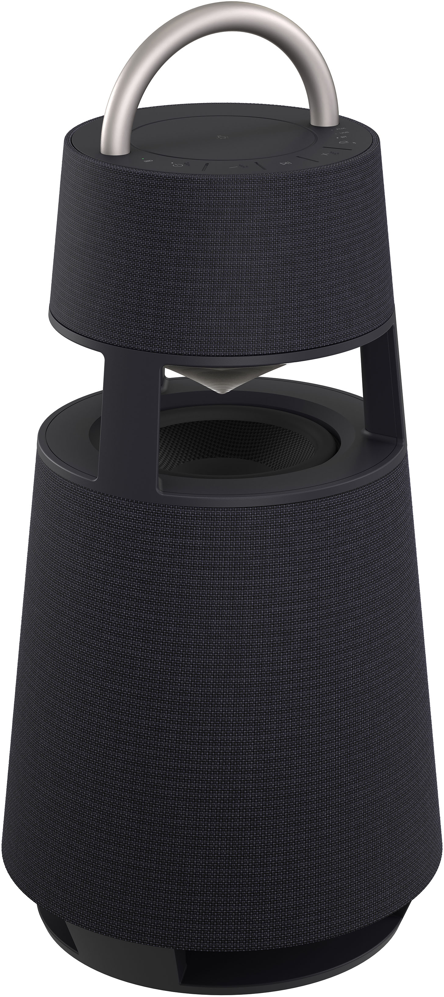 Left View: LG - XBOOM 360 Portable Bluetooth Omnidirectional Speaker - Black