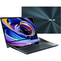 ASUS - ZenBook Pro Duo 15 UX582 15.6" Touch-Screen Laptop - Intel Core i9 - 32 GB Memory - NVIDIA GeForce RTX 3060 - 1 TB SSD - Celestial Blue - Front_Zoom