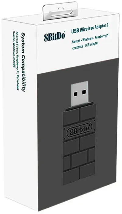 8BitDo - Wireless USB Adapter 2 for Most Gaming Controllers - Black