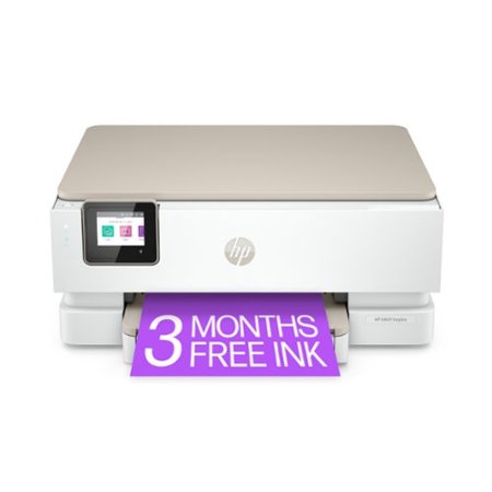 HP - ENVY Inspire 7255e Wireless All-In-One Inkjet Photo Printer with 3 months of Instant Ink included with HP+ - White & Sandstone