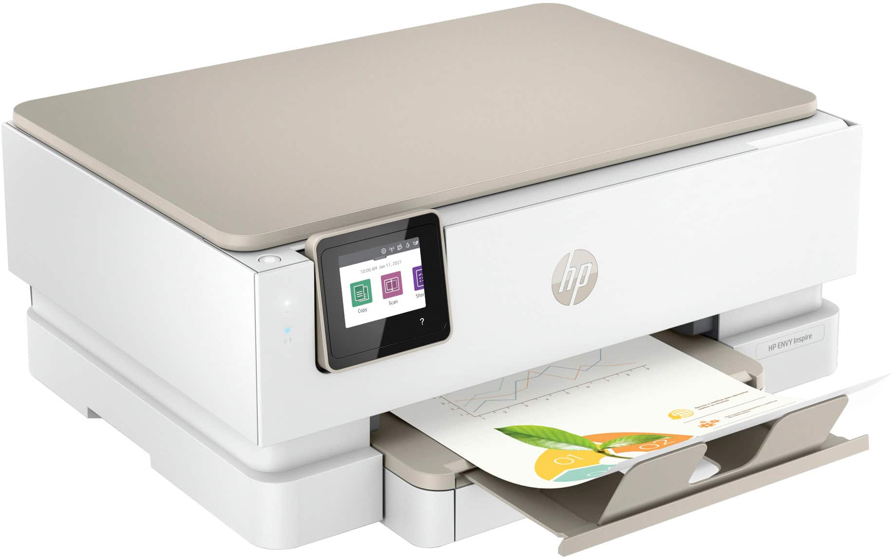 Alt View 12. HP - ENVY Inspire 7255e Wireless All-In-One Inkjet Photo Printer with 3 months of Instant Ink included with HP+ - White & Sandstone.