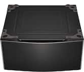 29-in Wide Laundry Pedestal with Storage Drawer for select LG Stackable Washers and Dryers - Black Steel