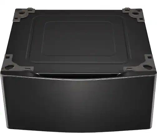 Front. LG - 29" Laundry Pedestal With Storage Drawer - Black Steel.