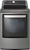 Front. LG - 7.3 Cu. Ft. Smart Gas Dryer with EasyLoad Door - Graphite Steel.
