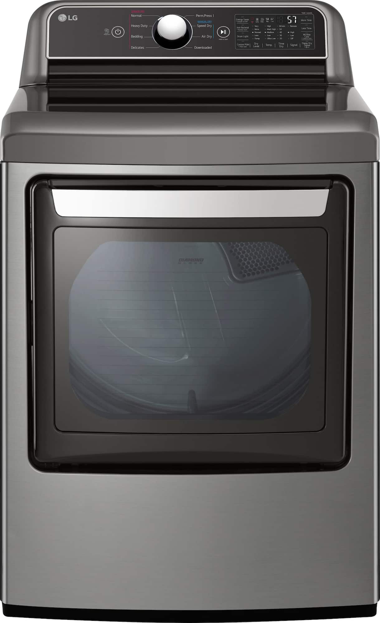 Zoom in on Front Zoom. LG - 7.3 Cu. Ft. Smart Gas Dryer with EasyLoad Door - Graphite Steel.