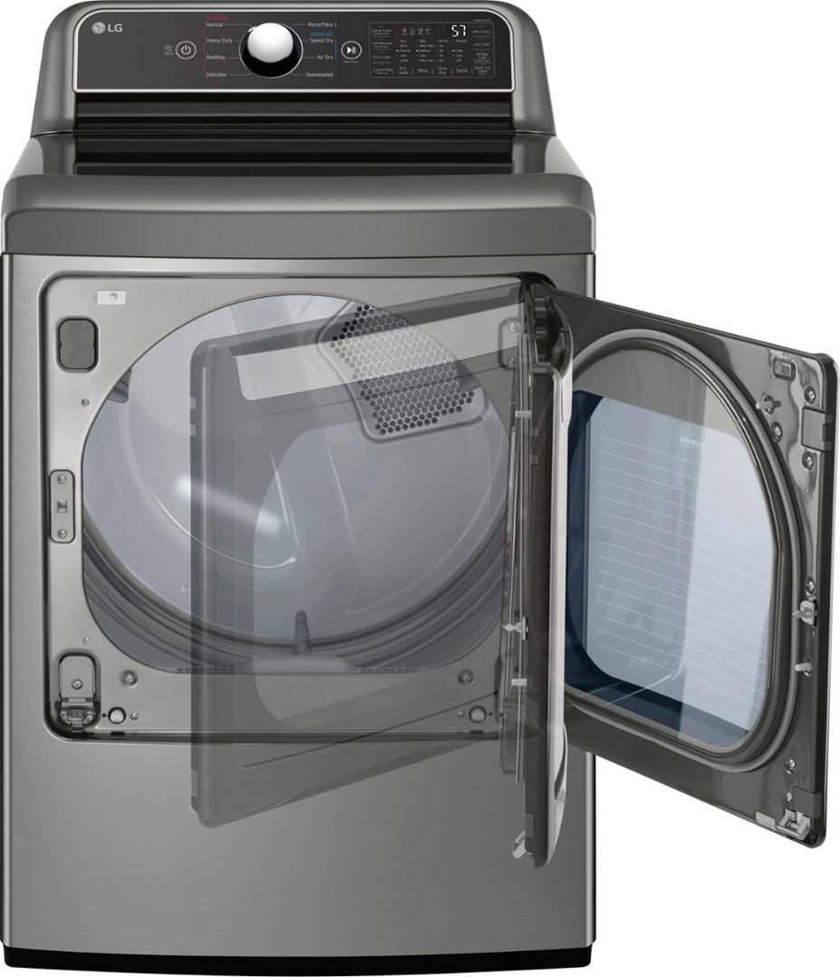 Zoom in on Alt View Zoom 6. LG - 7.3 Cu. Ft. Smart Gas Dryer with EasyLoad Door - Graphite Steel.