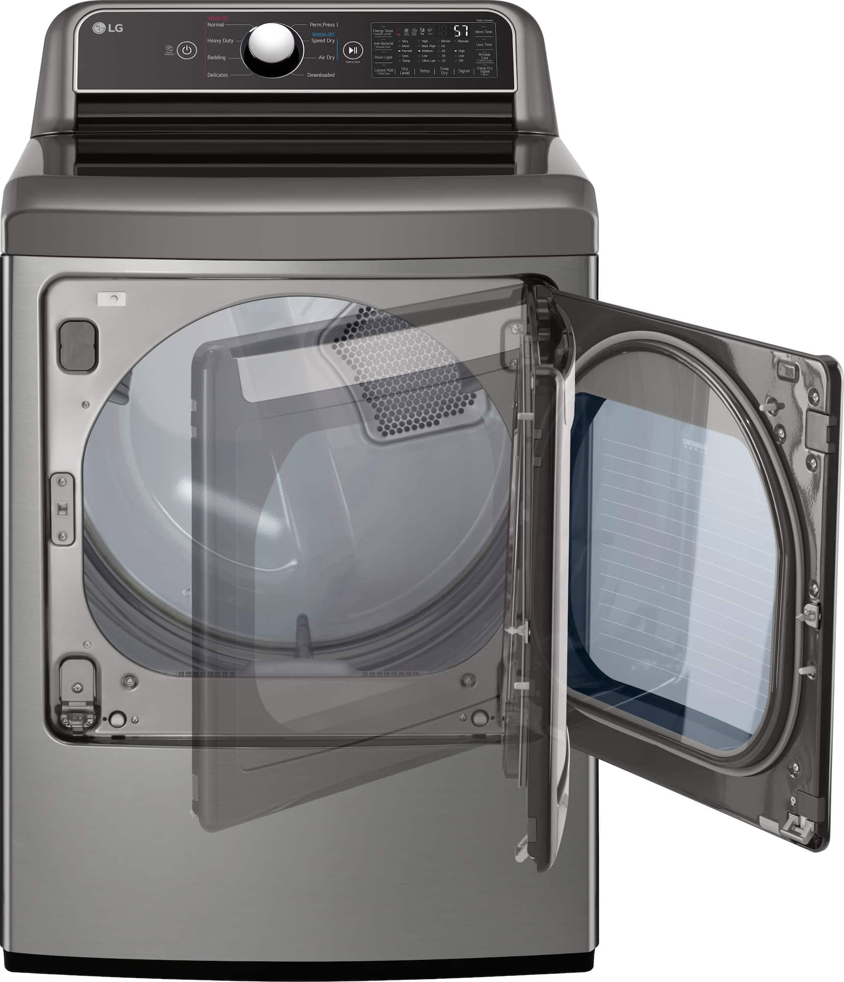 Zoom in on Alt View Zoom 6. LG - 7.3 Cu. Ft. Smart Gas Dryer with EasyLoad Door - Graphite Steel.
