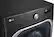 Angle. LG - 9.0 Cu. Ft. Stackable Smart Gas Dryer with Steam and Built-In Intelligence - Black Steel.