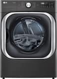 LG - 9.0 Cu. Ft. Stackable Smart Gas Dryer with Steam and Built-In Intelligence - Black Steel