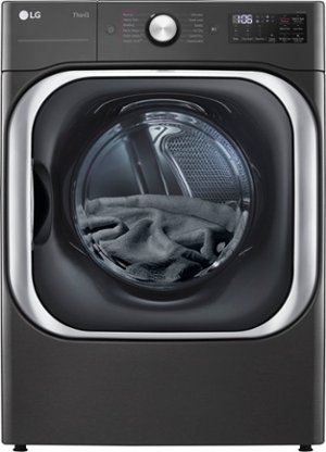 LG - 9.0 Cu. Ft. Stackable Smart Gas Dryer with Steam and Built-In Intelligence - Black Steel