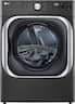 LG - 9.0 Cu. Ft. Stackable Smart Gas Dryer with Steam and Built-In Intelligence - Black Steel