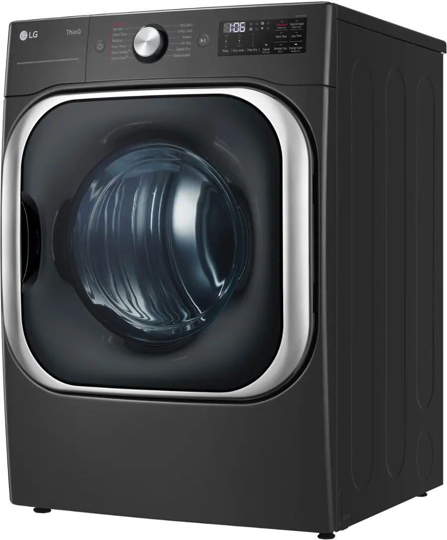Alt View 17. LG - 9.0 Cu. Ft. Stackable Smart Gas Dryer with Steam and Built-In Intelligence - Black Steel.