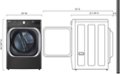 Left. LG - 9.0 Cu. Ft. Stackable Smart Gas Dryer with Steam and Built-In Intelligence - Black Steel.