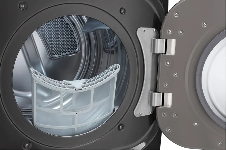 Alt View 6. LG - 9.0 Cu. Ft. Stackable Smart Gas Dryer with Steam and Built-In Intelligence - Black Steel.