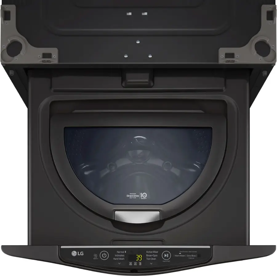 Alt View 11. LG - SideKick 1.0 Cu. Ft. High-Efficiency Top Load Pedestal Washer with 3-Motion Technology - Black steel.