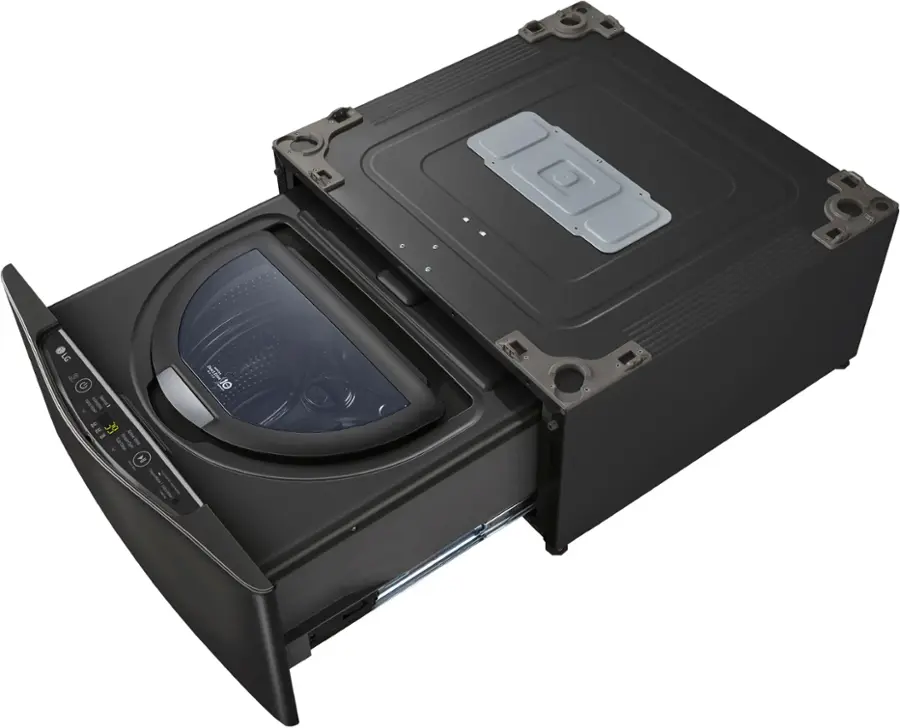 Alt View 14. LG - SideKick 1.0 Cu. Ft. High-Efficiency Top Load Pedestal Washer with 3-Motion Technology - Black steel.