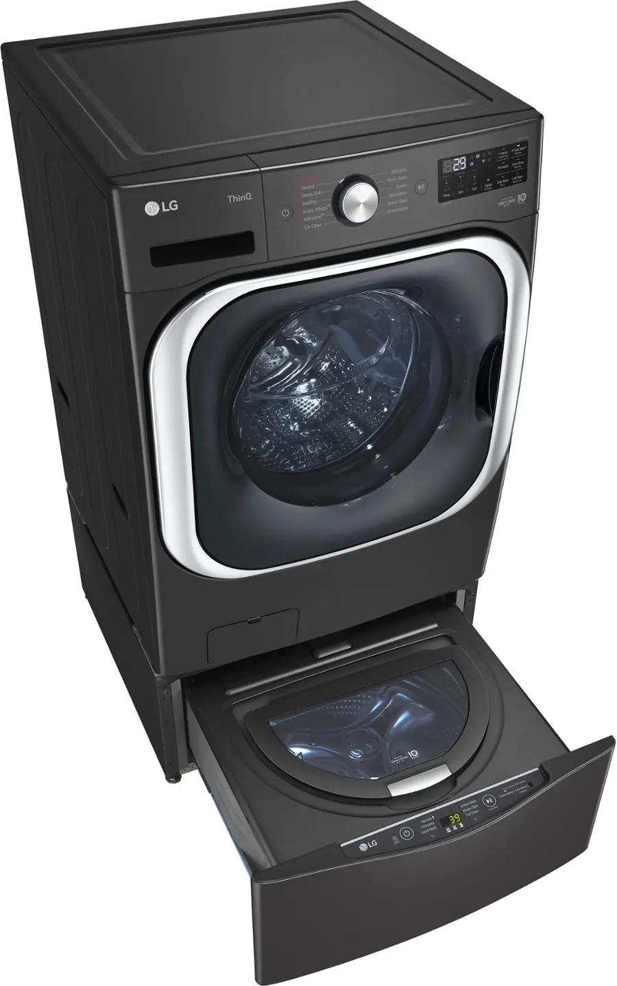 Alt View 18. LG - SideKick 1.0 Cu. Ft. High-Efficiency Top Load Pedestal Washer with 3-Motion Technology - Black steel.