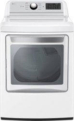 LG - 7.3 Cu. Ft. Smart Electric Dryer with EasyLoad Door - White - Front_Zoom