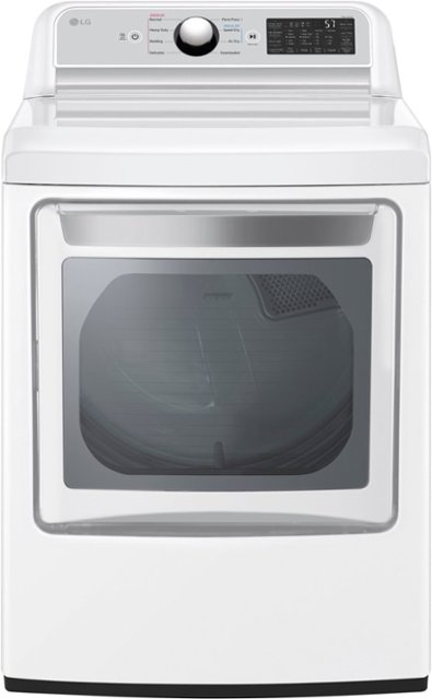 Front Zoom. LG - 7.3 Cu. Ft. Smart Electric Dryer with EasyLoad Door - White.