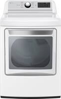 LG - 7.3 Cu. Ft. Smart Gas Dryer with EasyLoad Door - White - Front_Zoom