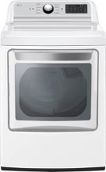 LG - 7.3 Cu. Ft. Smart Gas Dryer with EasyLoad Door - White - Front_Zoom