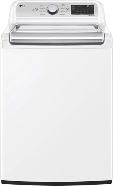 Front Zoom. LG - 5.3 Cu. Ft. High-Efficiency Smart Top Load Washer with 4-Way Agitator - White.