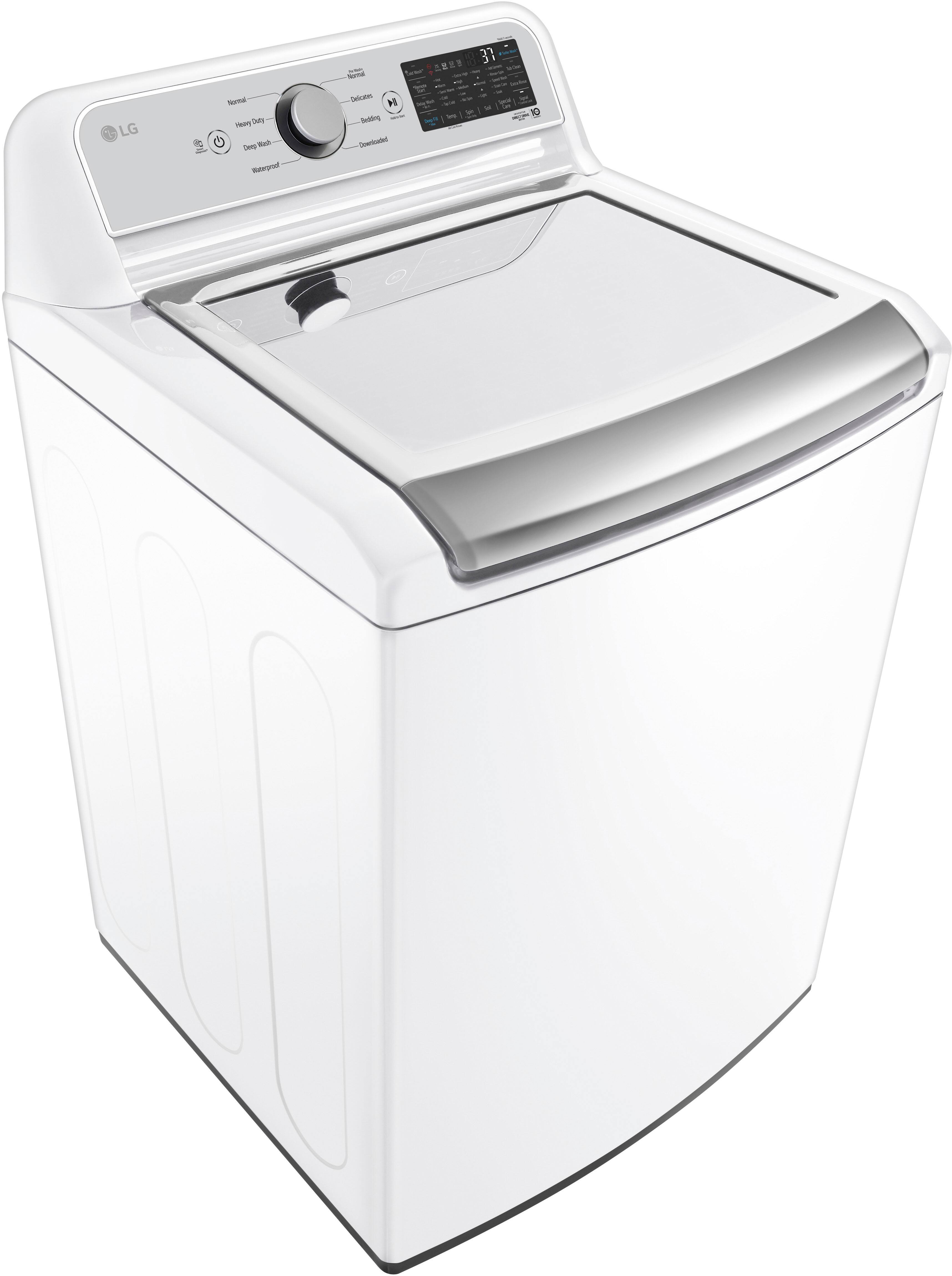 Alt View 12. LG - 5.3 Cu. Ft. High-Efficiency Smart Top Load Washer with 4-Way Agitator - White.