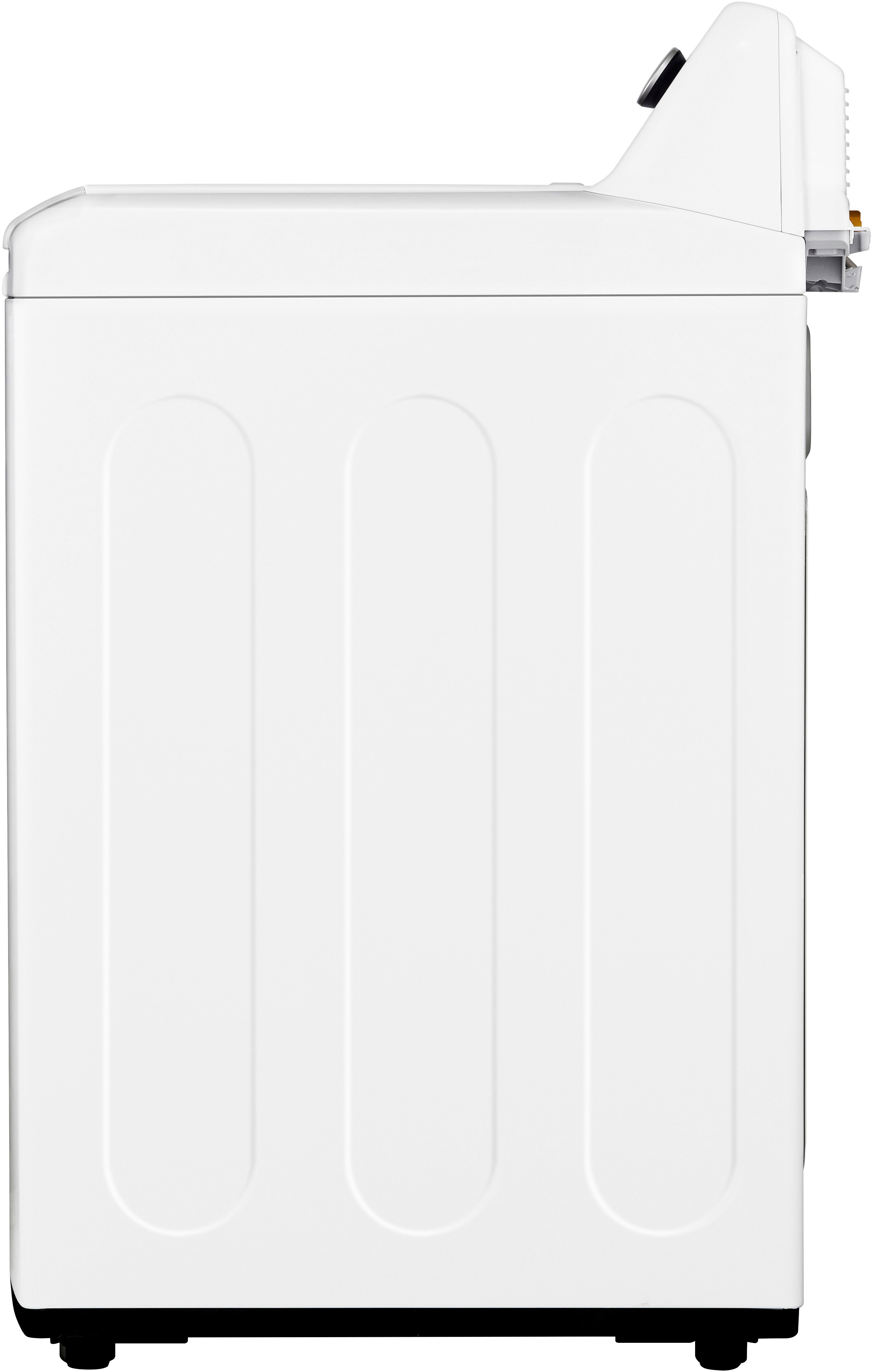 Angle View: LG - 4.8 Cu. Ft. High-Efficiency Smart Top Load Washer with 4 Way Agitator and TurboDrum - White