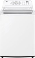 LG - 4.8 Cu. Ft. High-Efficiency Smart Top Load Washer with 4 Way Agitator - White - Front_Zoom