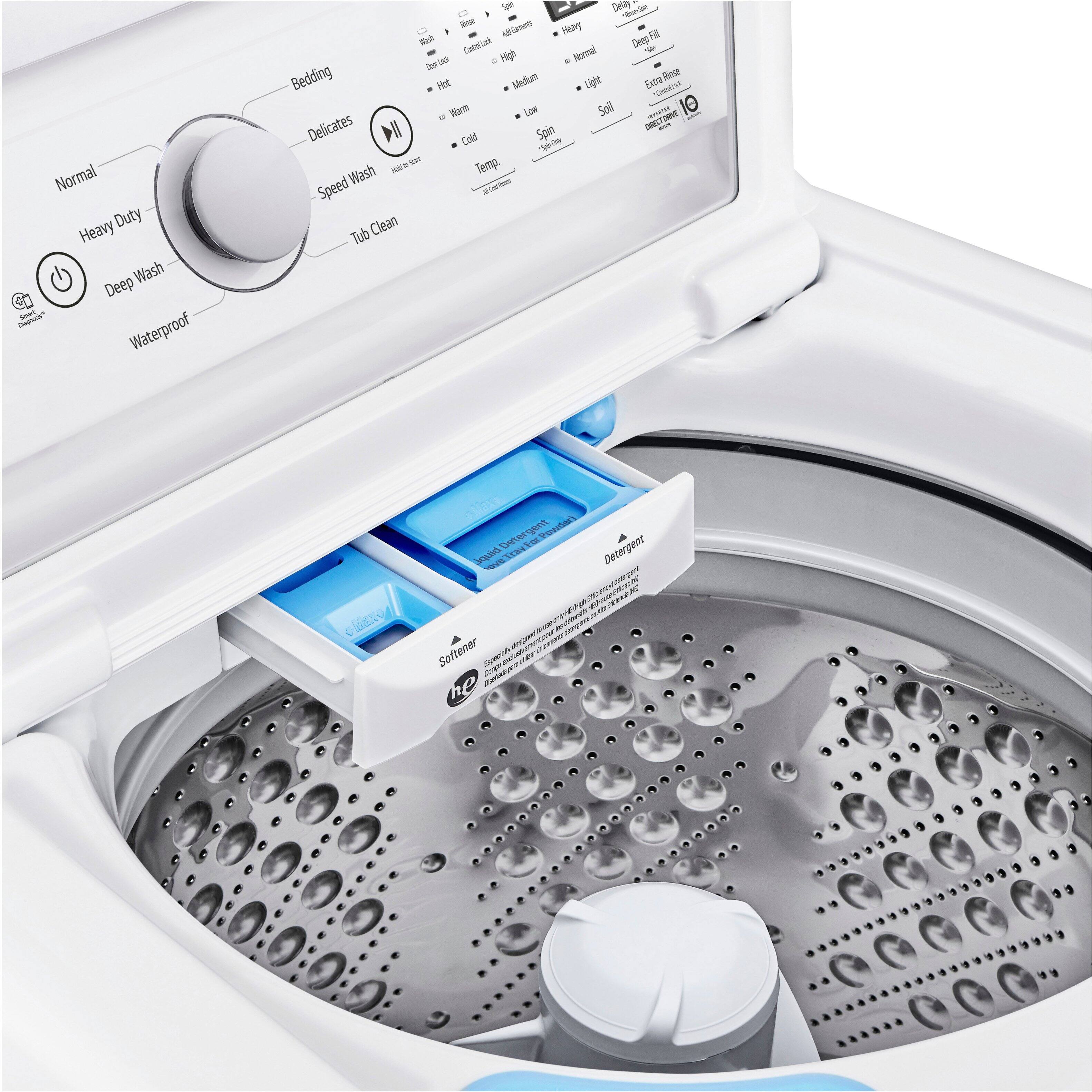 LG 4.8 Cu. Ft. High Efficiency Top Load Washer with 4 Way Agitator ...