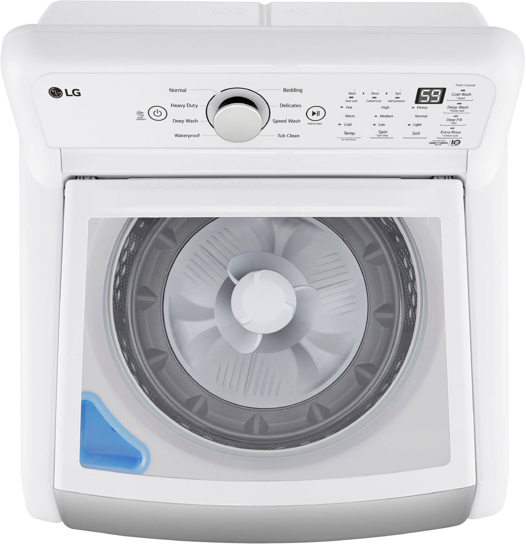 LG 4.8 Cu. Ft. High Efficiency Top Load Washer with 4 Way Agitator ...
