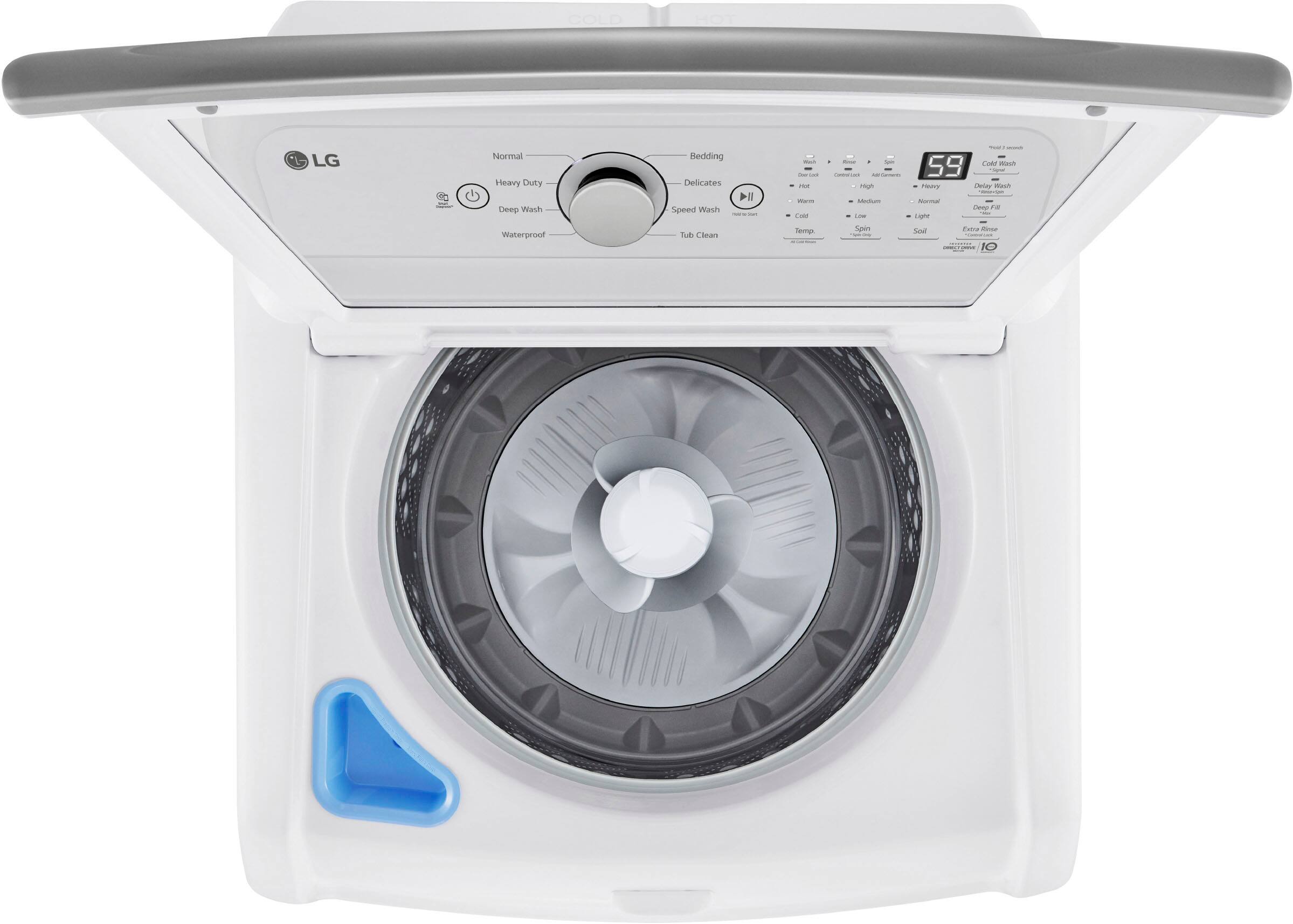 Alt View 22. LG - 4.8 Cu. Ft. High-Efficiency Top Load Washer with 4 Way Agitator - White.