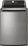Front. LG - 5.5 Cu. Ft. High Efficiency Smart Top Load Washer with TurboWash3D - Graphite Steel.