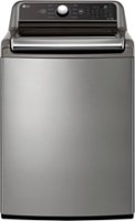 LG - 5.5 Cu. Ft. High Efficiency Smart Top Load Washer with TurboWash3D - Graphite Steel - Front_Zoom