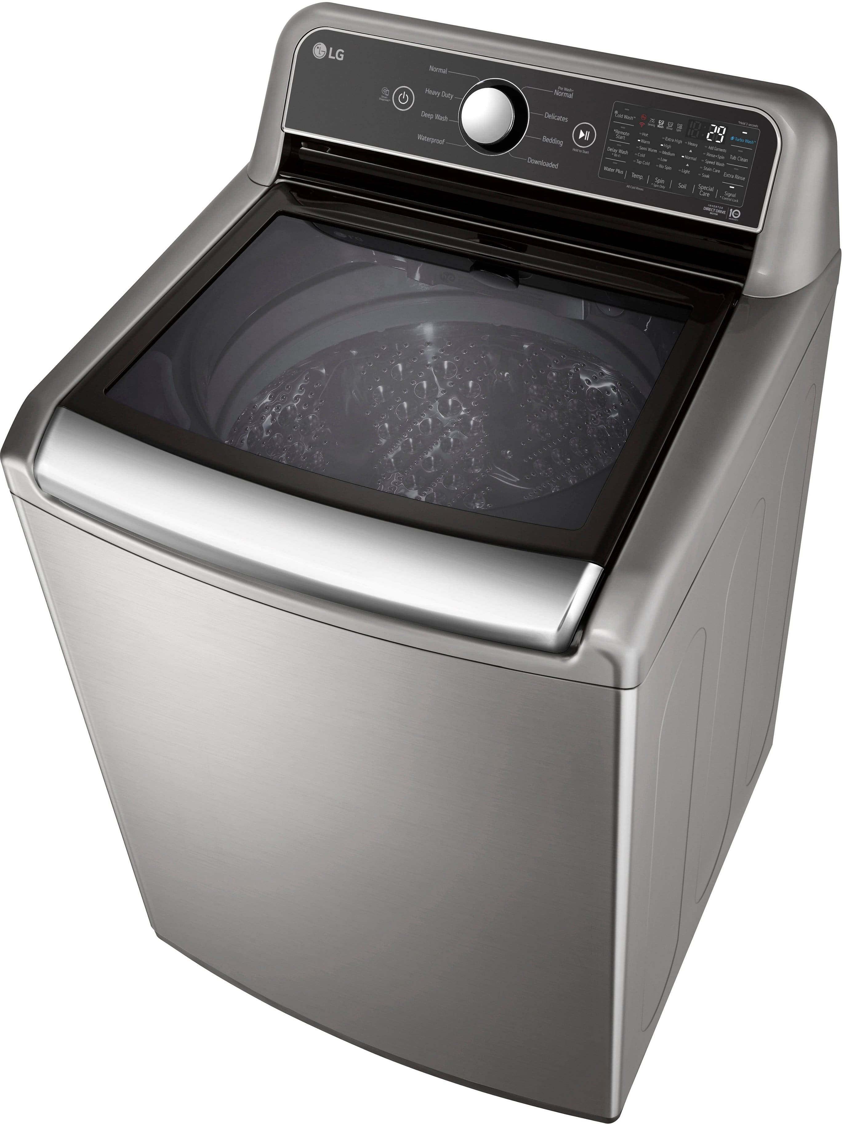 Alt View 14. LG - 5.5 Cu. Ft. High Efficiency Smart Top Load Washer with TurboWash3D - Graphite Steel.